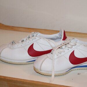 Nike White Sneakers Red and Blue